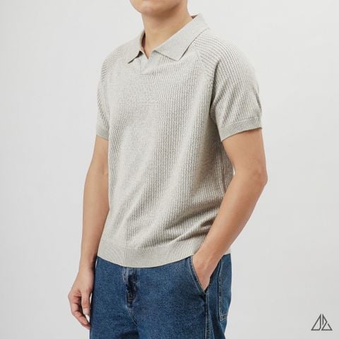 Áo Polo Nam D2SHOP cổ V, vải dệt kim mắt lưới thoáng khí AL-25279