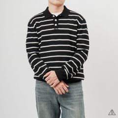Áo Len Nam D2SHOP cổ polo kẻ sọc, vải len cao cấp AL-3323