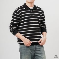 Áo Len Nam D2SHOP cổ polo kẻ sọc, vải len cao cấp AL-3323