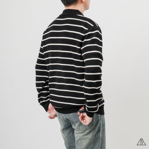 Áo Len Nam D2SHOP cổ polo kẻ sọc, vải len cao cấp AL-3323