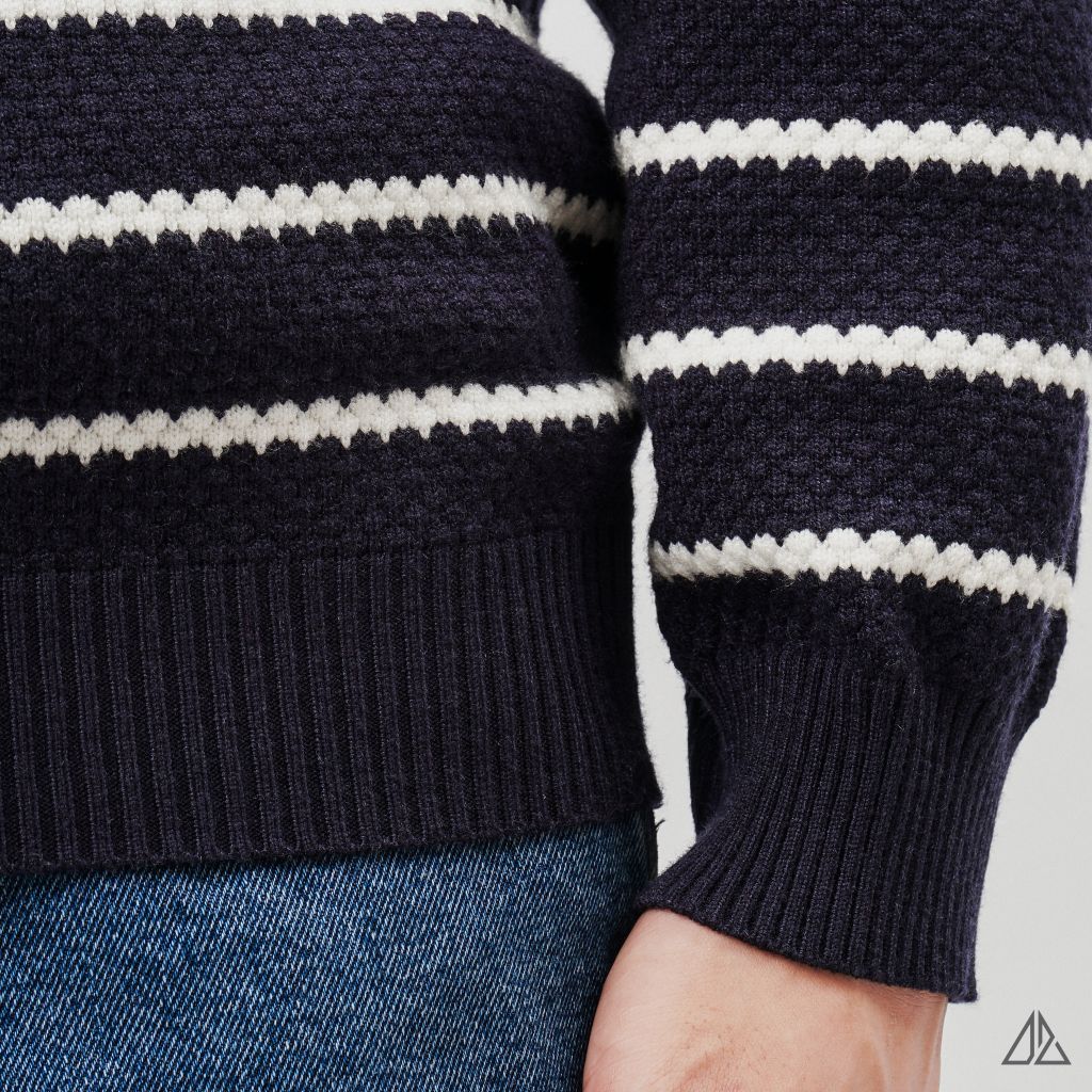 Áo Len Nam D2SHOP cổ polo kẻ sọc, vải len cao cấp AL-3323