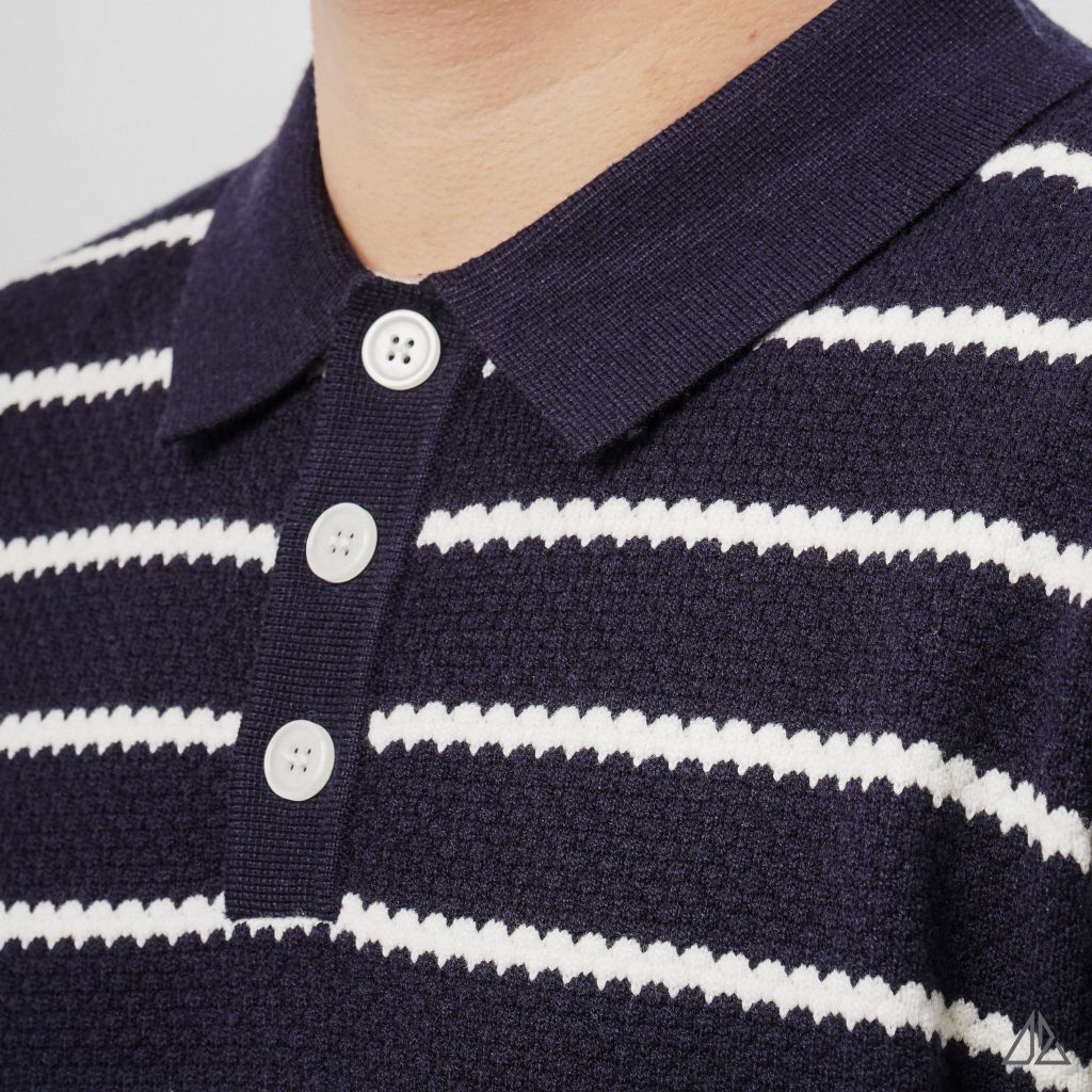 Áo Len Nam D2SHOP cổ polo kẻ sọc, vải len cao cấp AL-3323