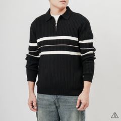 Áo Len Nam D2SHOP cổ zip phối kẻ sọc, vải len cao cấp AL-3327