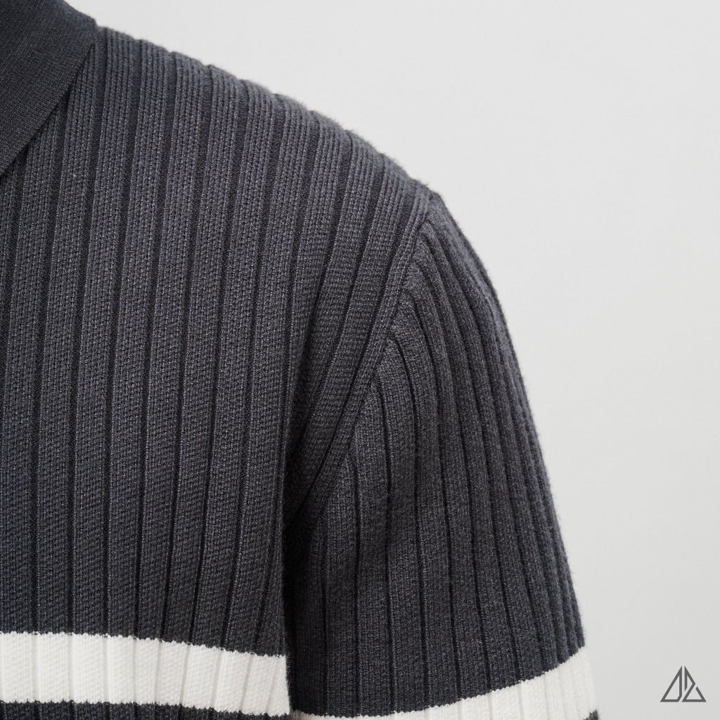 Áo Len Nam D2SHOP cổ zip phối kẻ sọc, vải len cao cấp AL-3327