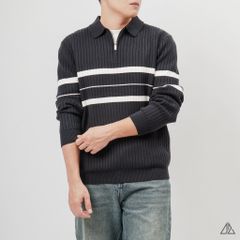 Áo Len Nam D2SHOP cổ zip phối kẻ sọc, vải len cao cấp AL-3327