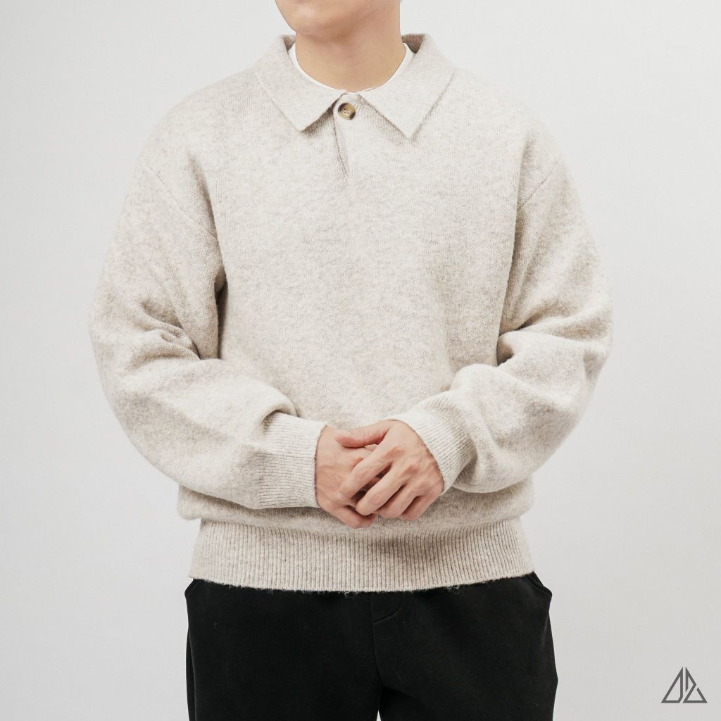Áo Len Nam D2SHOP cổ polo nút gài, vải len cừu cao cấp AL-6003