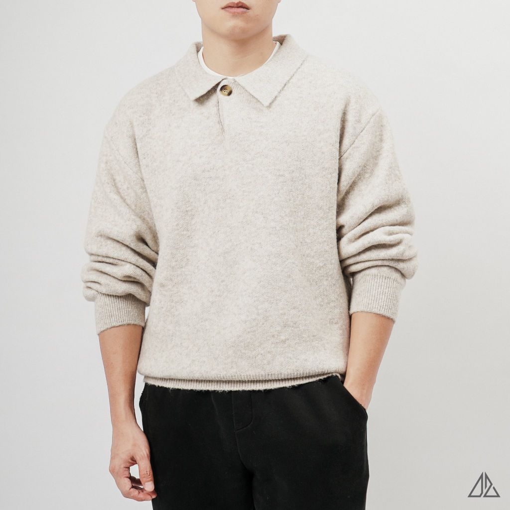 Áo Len Nam D2SHOP cổ polo nút gài, vải len cừu cao cấp AL-6003