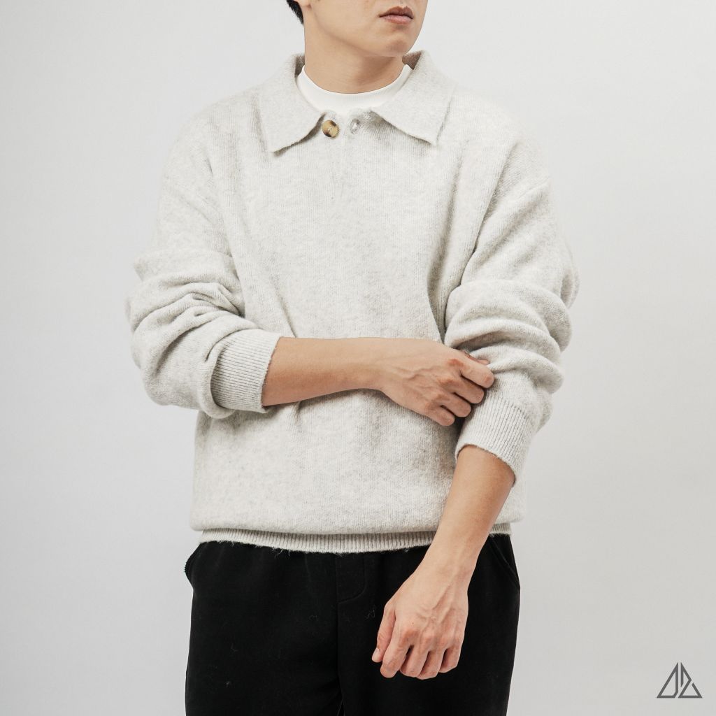 Áo Len Nam D2SHOP cổ polo nút gài, vải len cừu cao cấp AL-6003