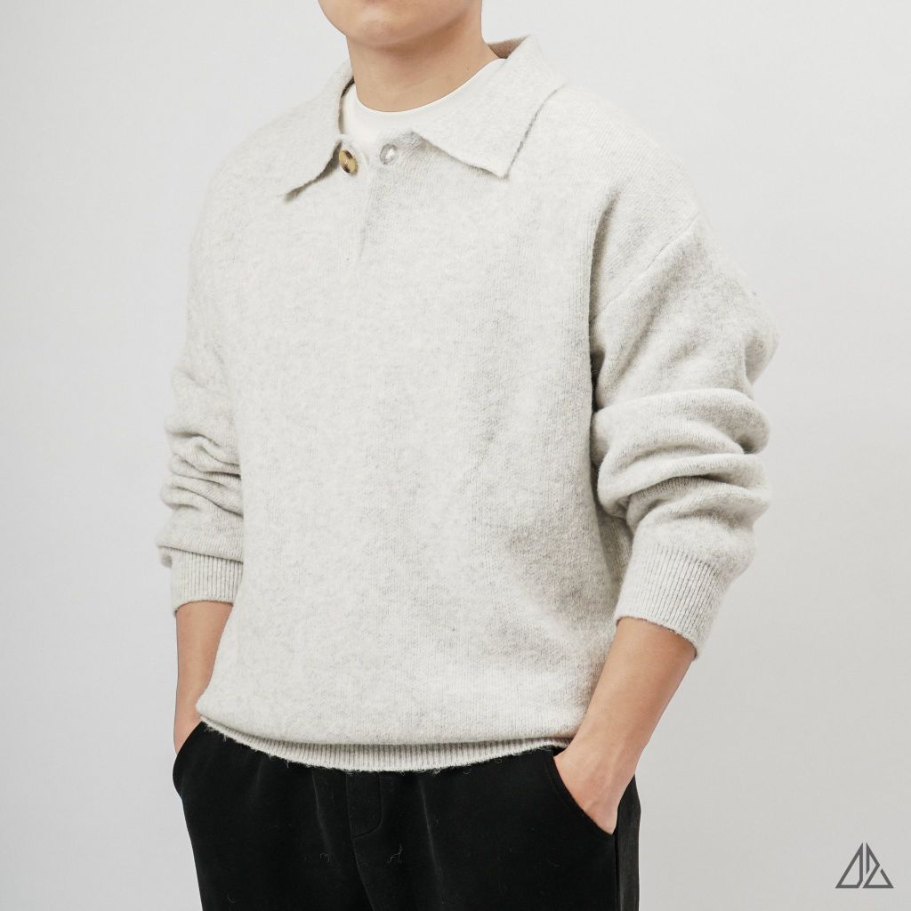 Áo Len Nam D2SHOP cổ polo nút gài, vải len cừu cao cấp AL-6003
