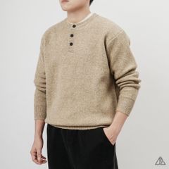 Áo Len Nam D2SHOP cổ Henley, vải len cừu cao cấp AL-6857