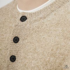 Áo Len Nam D2SHOP cổ Henley, vải len cừu cao cấp AL-6857