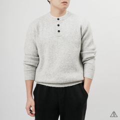 Áo Len Nam D2SHOP cổ Henley, vải len cừu cao cấp AL-6857