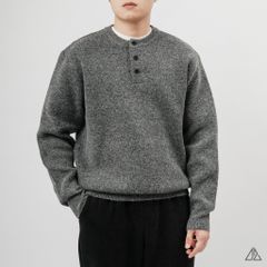 Áo Len Nam D2SHOP cổ Henley, vải len cừu cao cấp AL-6857