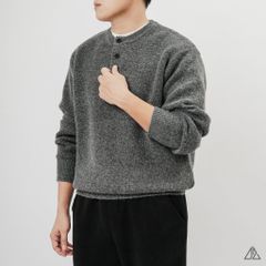 Áo Len Nam D2SHOP cổ Henley, vải len cừu cao cấp AL-6857