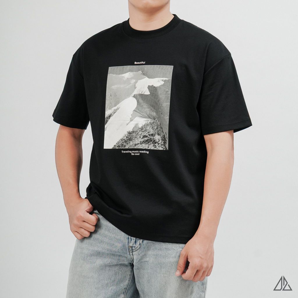 Áo Thun Nam D2SHOP in hình Beautiful, vải Premium Cotton Blend B-A2210