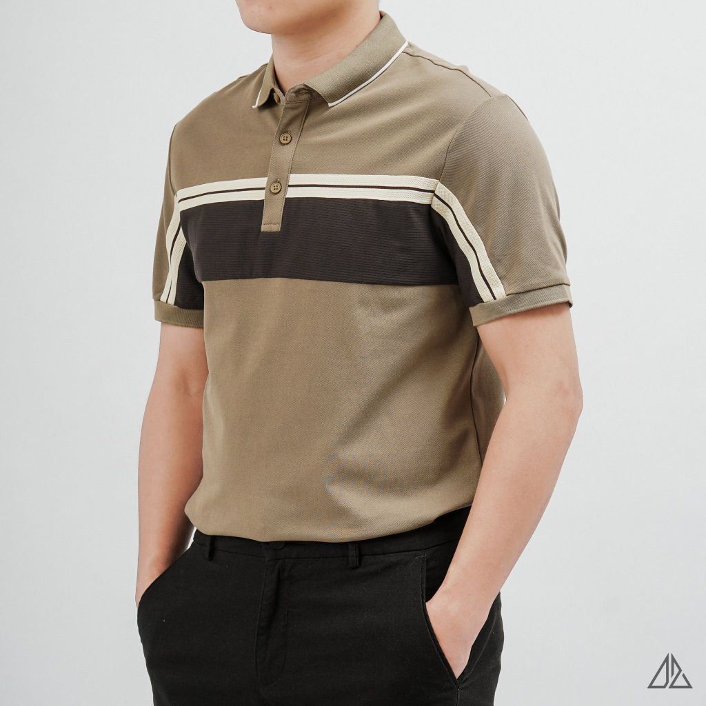 Áo Polo Nam D2SHOP phối sọc ngang ngực B-A3108