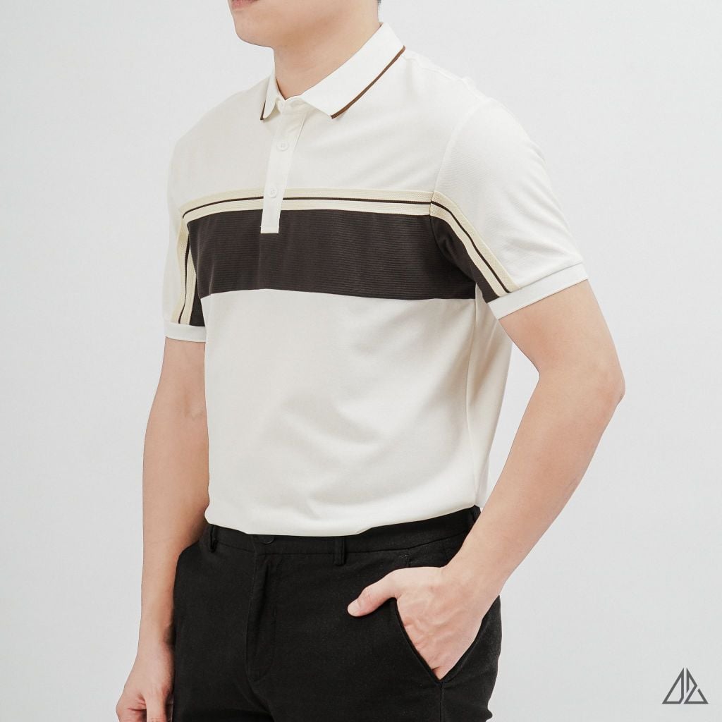 Áo Polo Nam D2SHOP phối sọc ngang ngực B-A3108