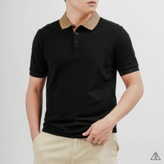Áo Polo Nam D2SHOP phối viền cổ nâu, vải Premium Cotton Blend B-A3119