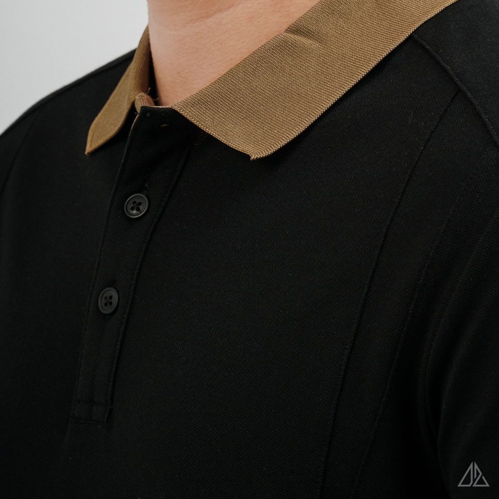 Áo Polo Nam D2SHOP phối viền cổ nâu, vải Premium Cotton Blend B-A3119