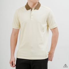 Áo Polo Nam D2SHOP phối viền cổ nâu, vải Premium Cotton Blend B-A3119