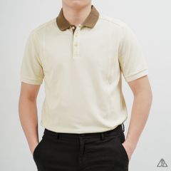 Áo Polo Nam D2SHOP phối viền cổ nâu, vải Premium Cotton Blend B-A3119