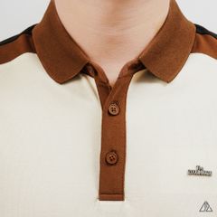 Áo Polo Nam D2SHOP phối màu đính logo kim loại, vải Hybrid Cotton Blend B-A3122