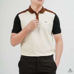 Áo Polo Nam D2SHOP phối màu đính logo kim loại, vải Hybrid Cotton Blend B-A3122