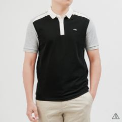 Áo Polo Nam D2SHOP phối màu đính logo kim loại, vải Hybrid Cotton Blend B-A3122