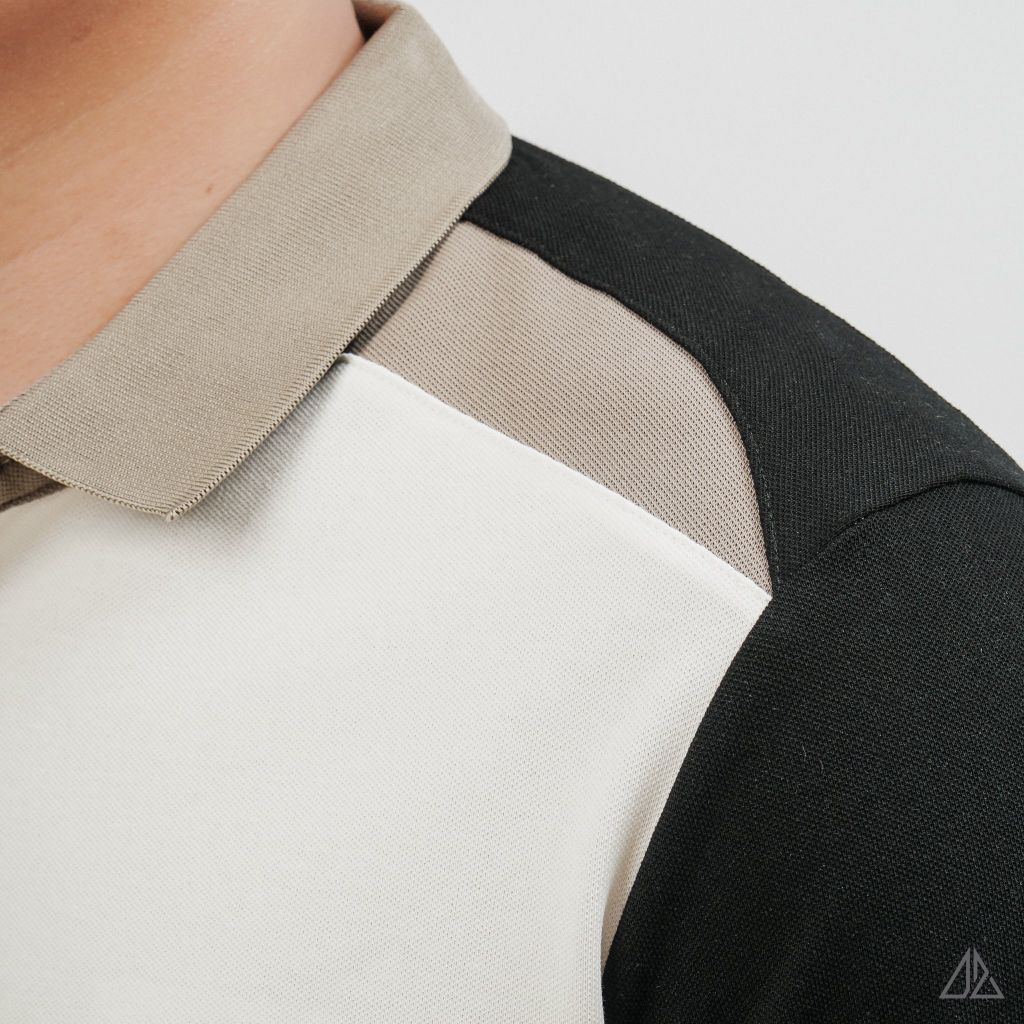 Áo Polo Nam D2SHOP phối màu đính logo kim loại, vải Hybrid Cotton Blend B-A3122