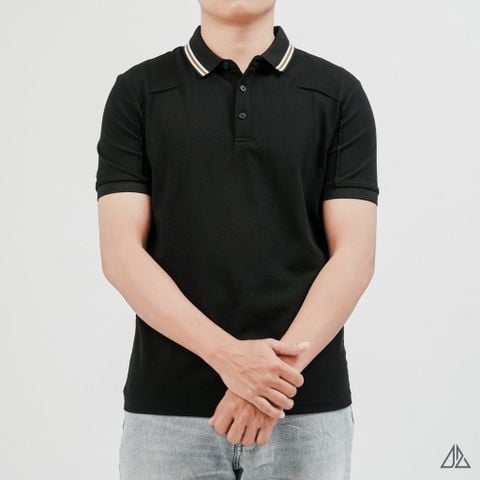 Áo Polo Nam D2SHOP phối viền cổ, rã cúp vai, vải Premium Cotton Blend B-A3129