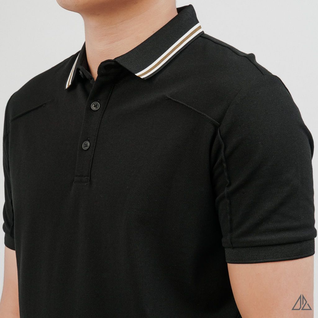 Áo Polo Nam D2SHOP phối viền cổ, rã cúp vai, vải Premium Cotton Blend B-A3129