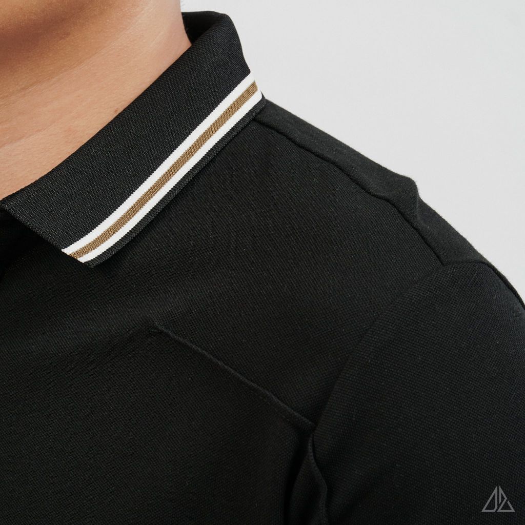 Áo Polo Nam D2SHOP phối viền cổ, rã cúp vai, vải Premium Cotton Blend B-A3129
