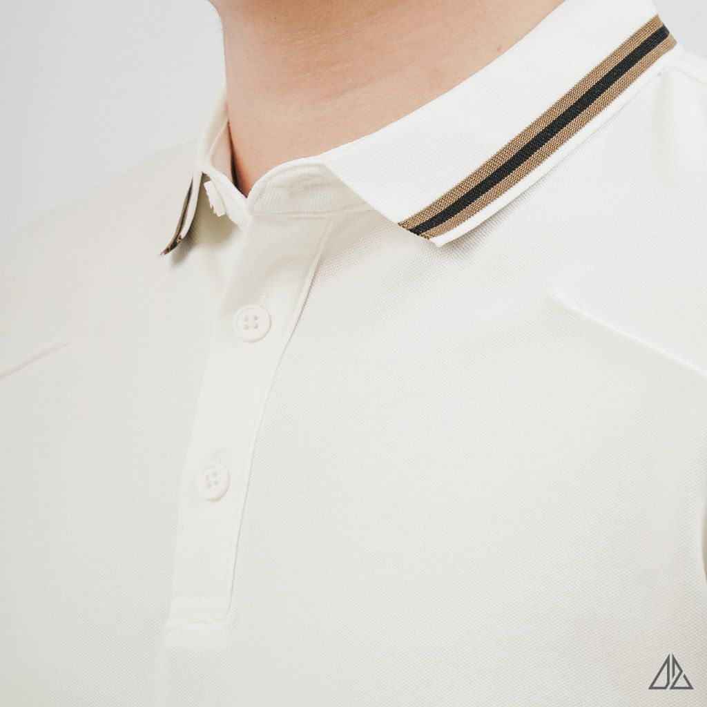 Áo Polo Nam D2SHOP phối viền cổ, rã cúp vai, vải Premium Cotton Blend B-A3129