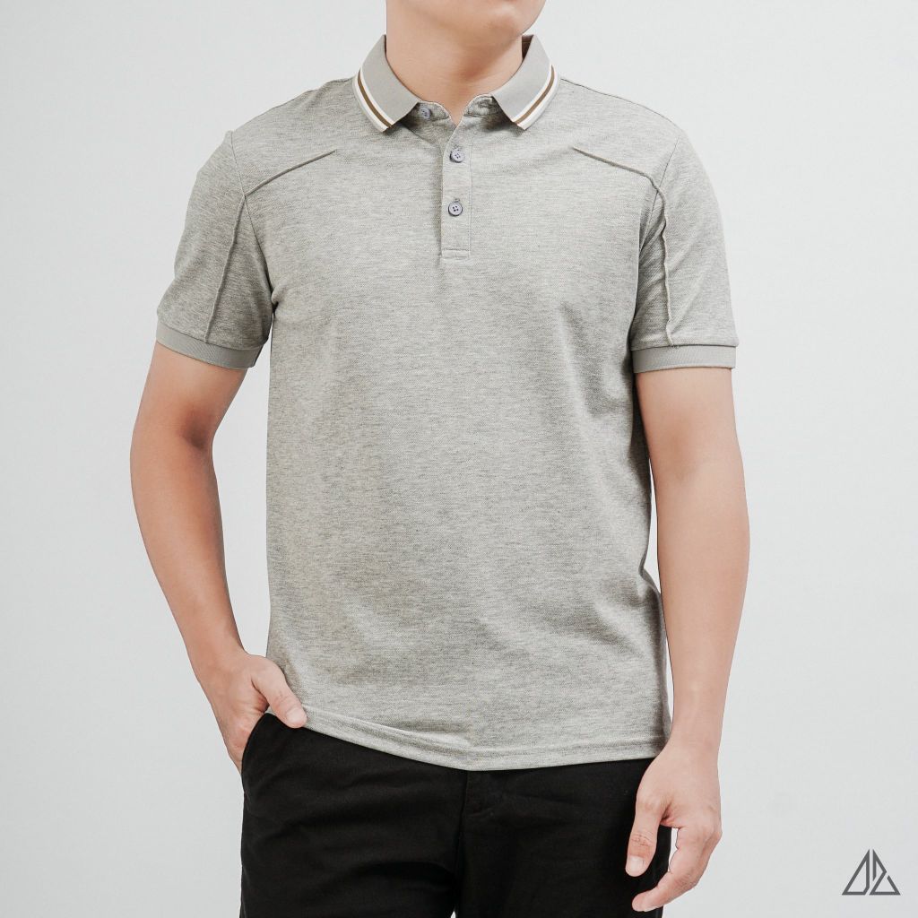 Áo Polo Nam D2SHOP phối viền cổ, rã cúp vai, vải Premium Cotton Blend B-A3129