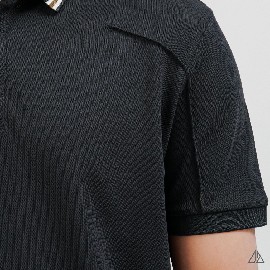 Áo Polo Nam D2SHOP phối viền cổ, rã cúp vai, vải Premium Cotton Blend B-A3129