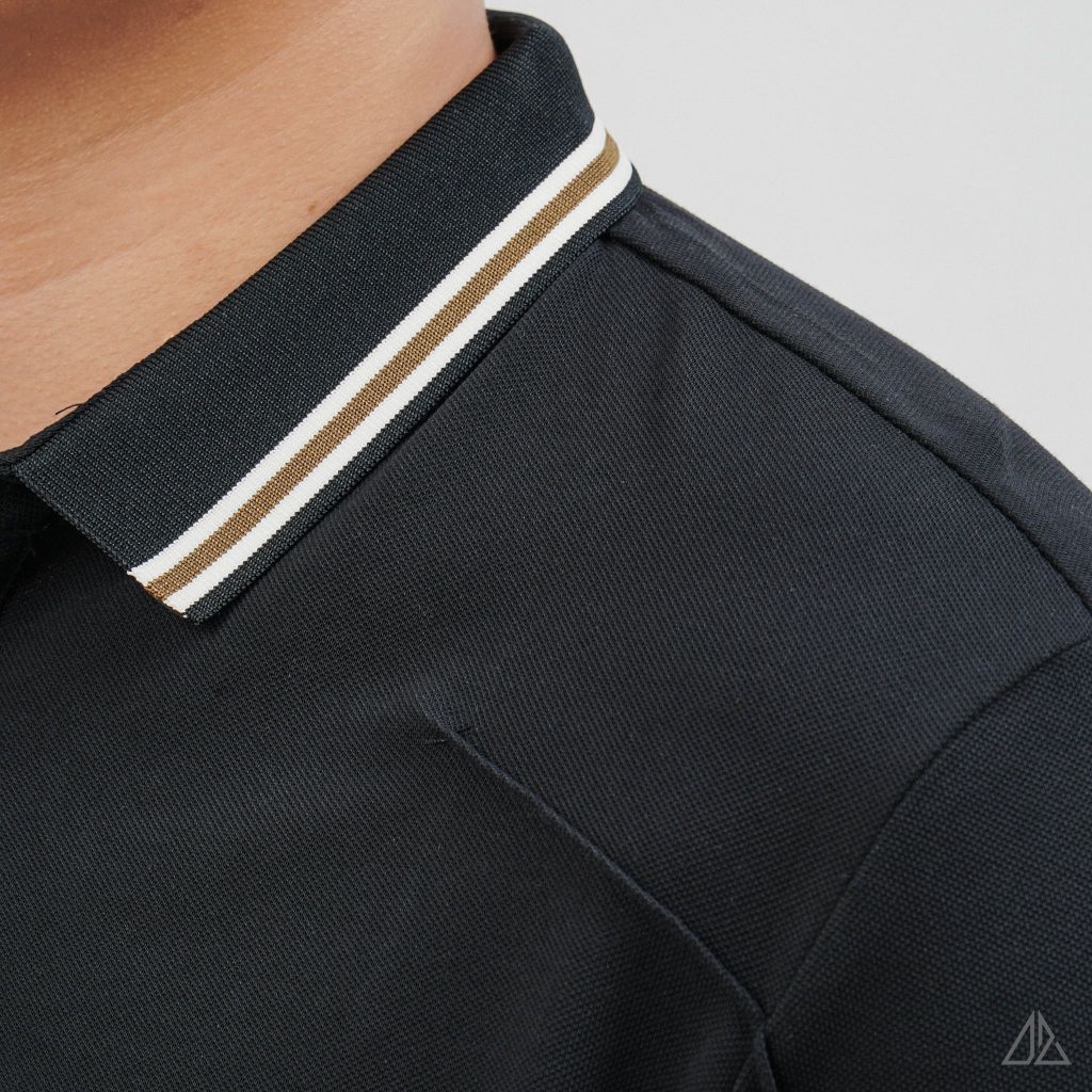 Áo Polo Nam D2SHOP phối viền cổ, rã cúp vai, vải Premium Cotton Blend B-A3129