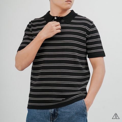 Áo Polo Nam D2SHOP kẻ sọc ngang, vải Premium Cotton Blend B-B2037
