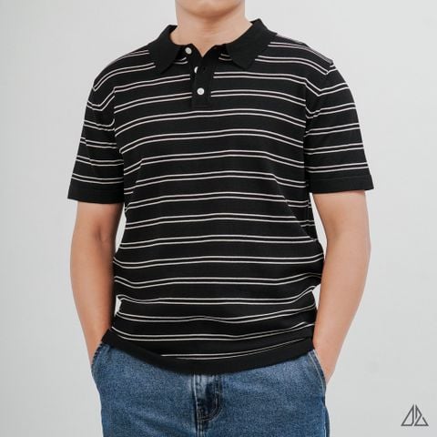 Áo Polo Nam D2SHOP kẻ sọc ngang, vải Premium Cotton Blend B-B2037