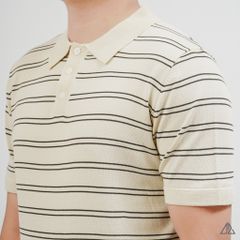 Áo Polo Nam D2SHOP kẻ sọc ngang, vải Premium Cotton Blend B-B2037