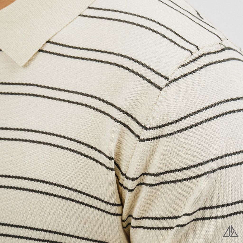 Áo Polo Nam D2SHOP kẻ sọc ngang, vải Premium Cotton Blend B-B2037