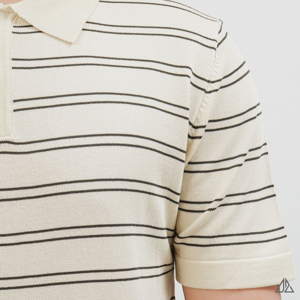 Áo Polo Nam D2SHOP kẻ sọc ngang, vải Premium Cotton Blend B-B2037