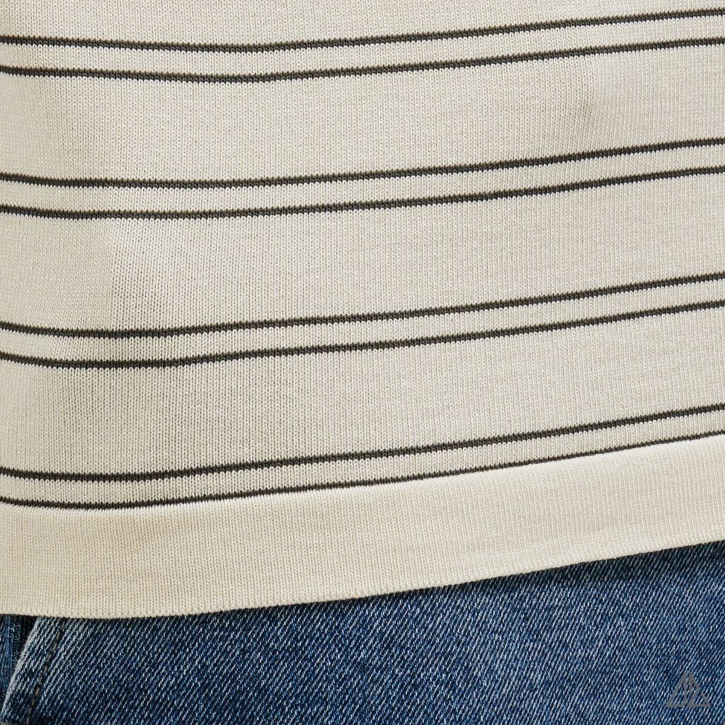 Áo Polo Nam D2SHOP kẻ sọc ngang, vải Premium Cotton Blend B-B2037