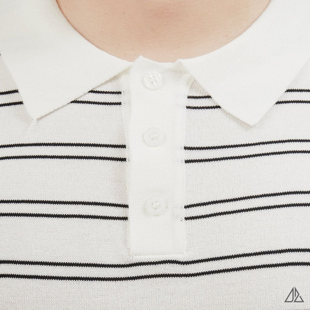 Áo Polo Nam D2SHOP kẻ sọc ngang, vải Premium Cotton Blend B-B2037