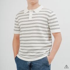 Áo Polo Nam D2SHOP kẻ sọc ngang, vải Premium Cotton Blend B-B2037