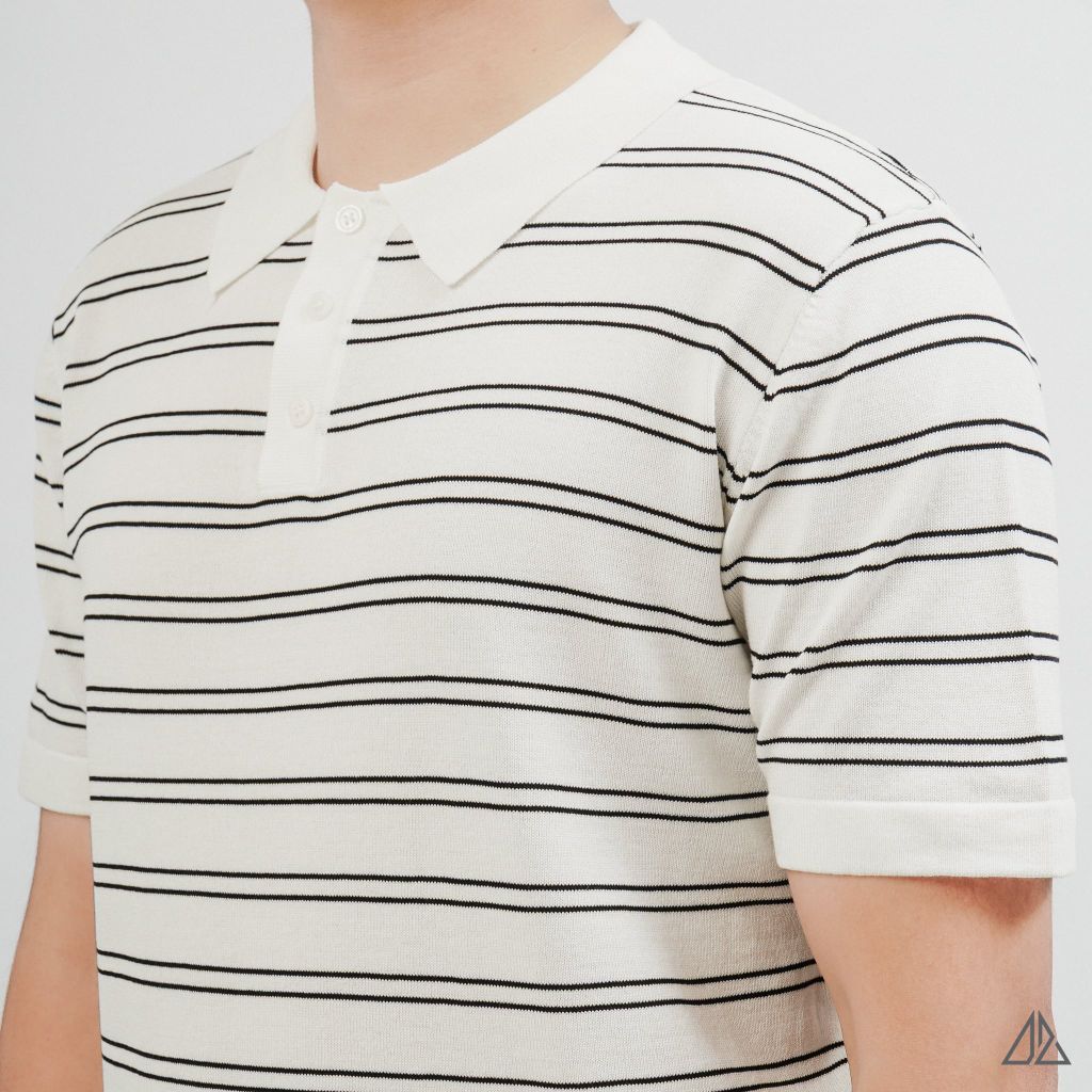 Áo Polo Nam D2SHOP kẻ sọc ngang, vải Premium Cotton Blend B-B2037