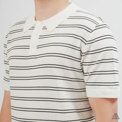Áo Polo Nam D2SHOP kẻ sọc ngang, vải Premium Cotton Blend B-B2037