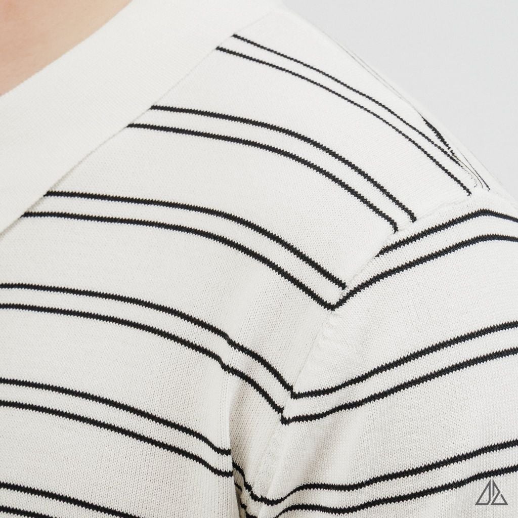 Áo Polo Nam D2SHOP kẻ sọc ngang, vải Premium Cotton Blend B-B2037