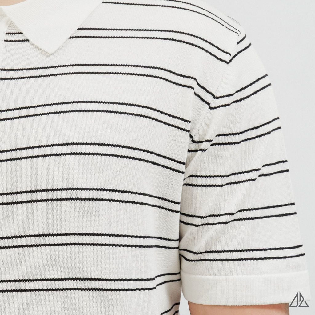 Áo Polo Nam D2SHOP kẻ sọc ngang, vải Premium Cotton Blend B-B2037