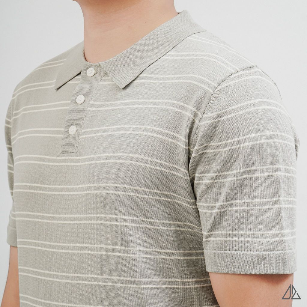 Áo Polo Nam D2SHOP kẻ sọc ngang, vải Premium Cotton Blend B-B2037