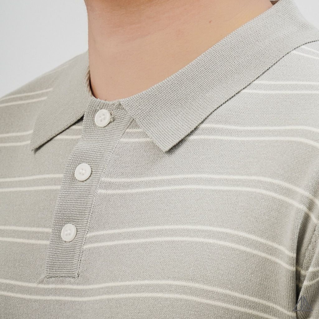 Áo Polo Nam D2SHOP kẻ sọc ngang, vải Premium Cotton Blend B-B2037